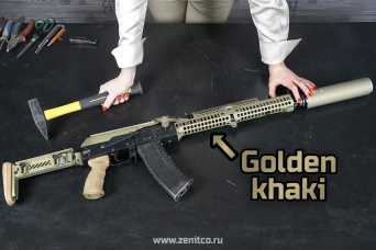Modded AK-74M in golden khaki